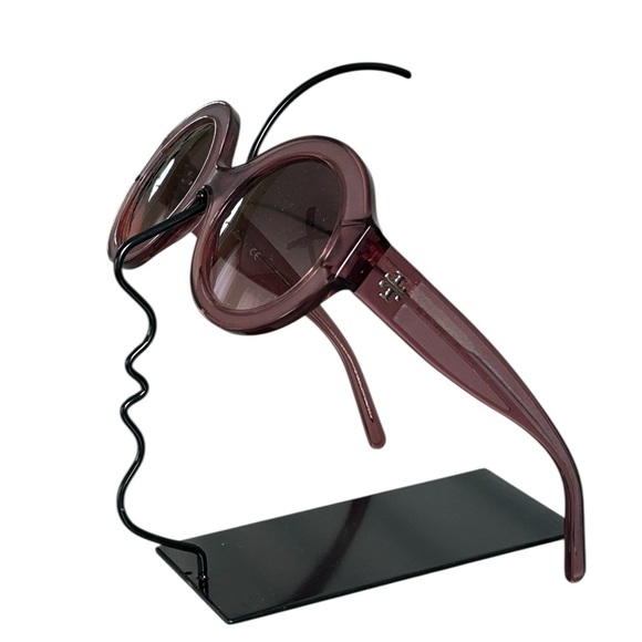 Tory Burch Eleanor Oval  Sunglasses with Orange Case - Picture 6 of 13